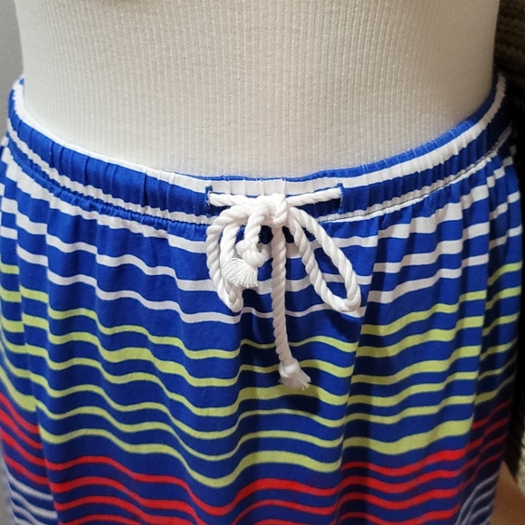 TOMMY HILFIGER CASUAL BOHEMIAN SUMMER MINIMALIST STRIPES MAXI LONG SKIRT MEDIUM - Picture 4 of 12